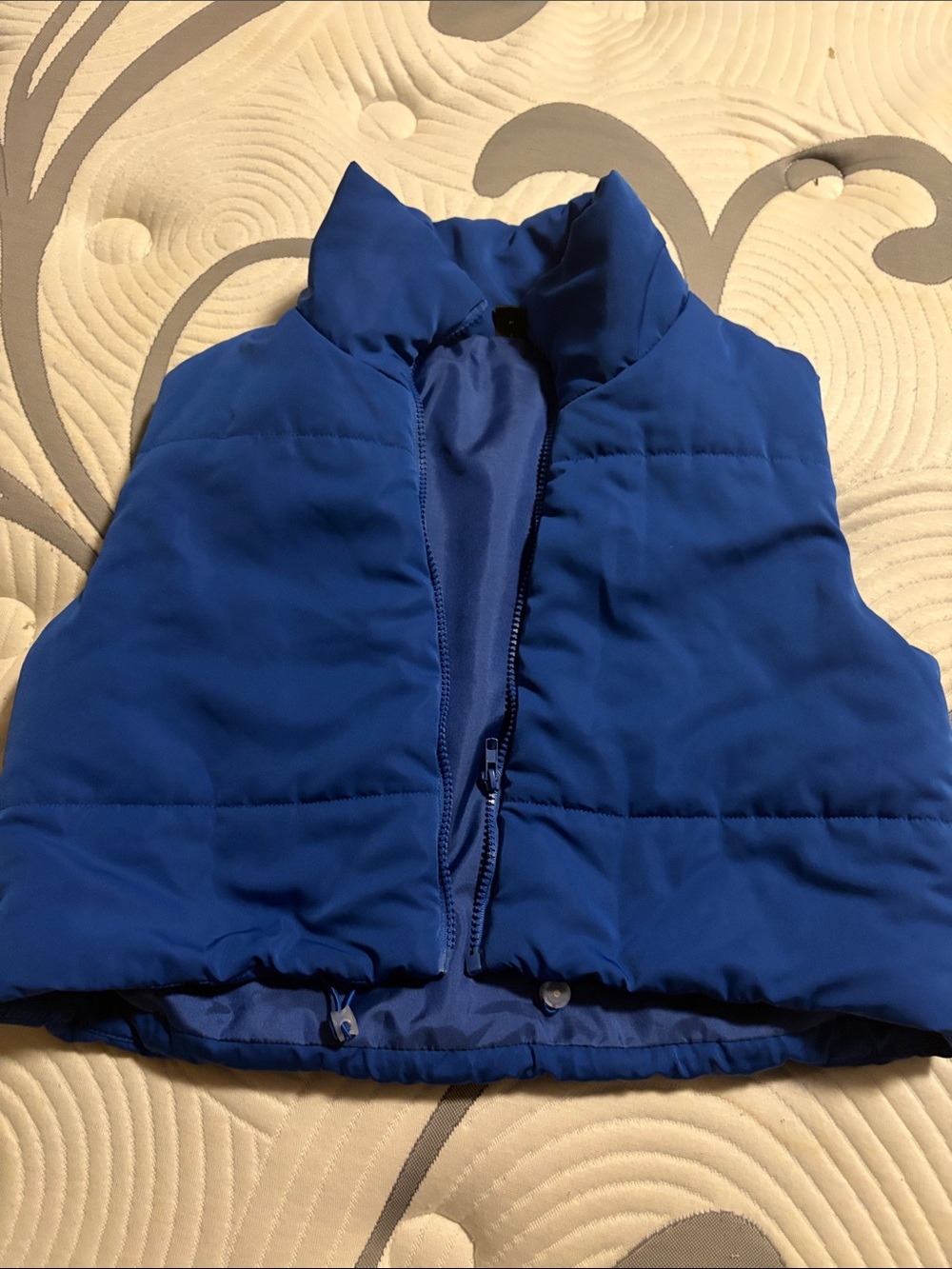 Blue Puffer Vest Jacket - shein